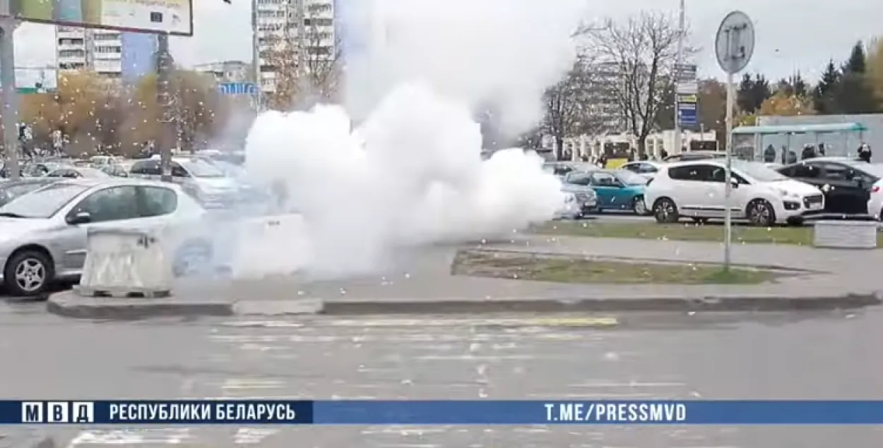 Тот самый взрыв на Логойском тракте 1 ноября / Скриншот с видео МВД