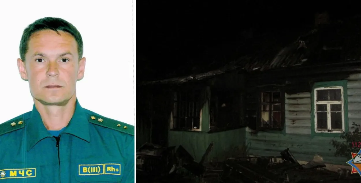 На пажары ў Беразіне загінуў выратавальнік