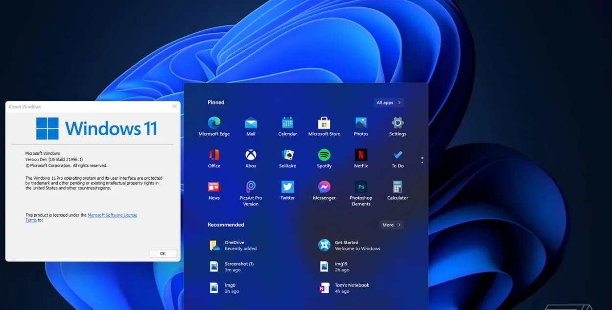 Новая сістэма Windows 11