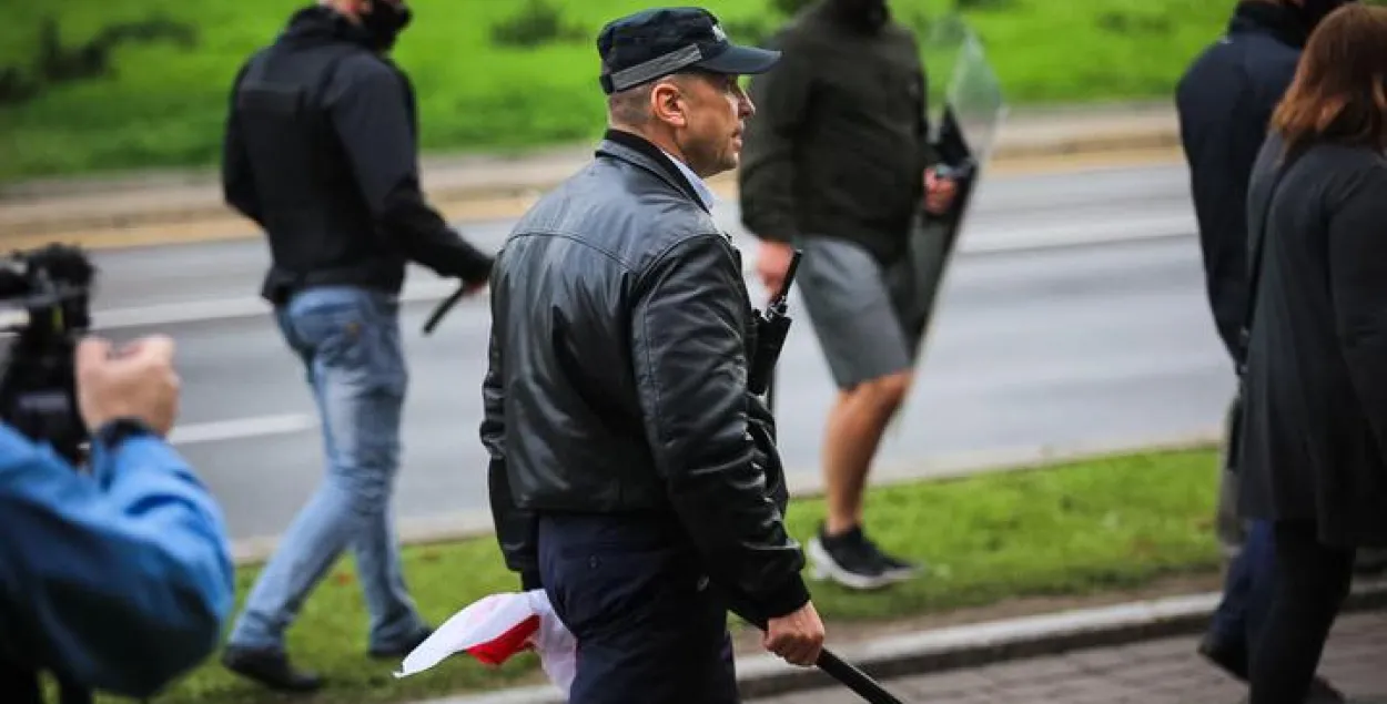 Mikalai Karpenkau with a rubber truncheon / TUT.by