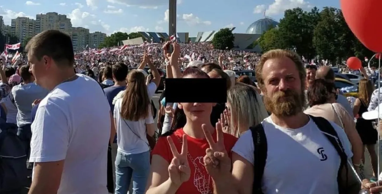 Мікалай Аляксееў (справа) падчас акцыі пратэсту