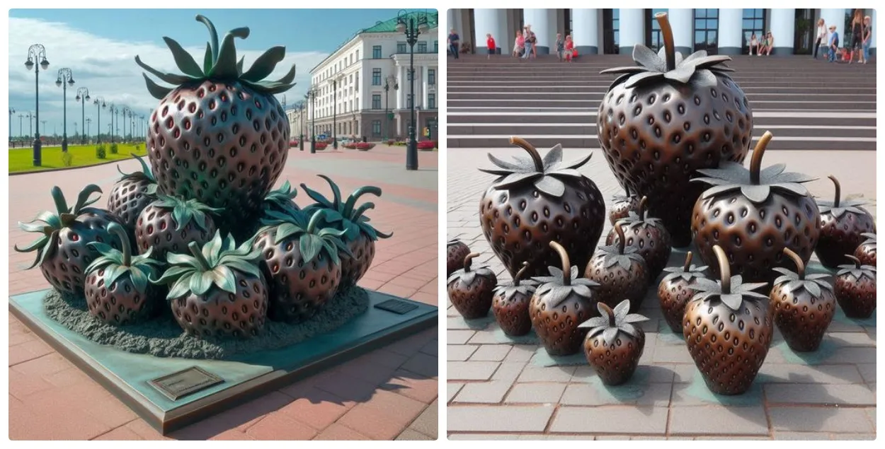 Эскиз памятника клубнике в Лунинце