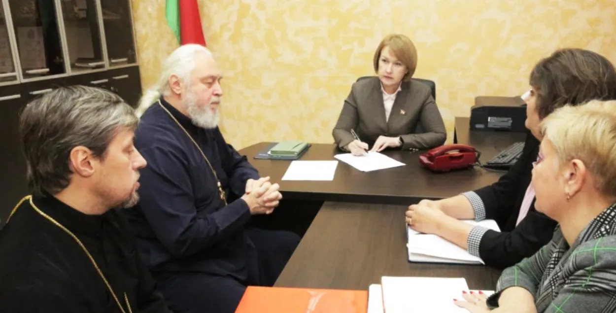 Святары на прыёме ў Кацярыны Зянкевіч
