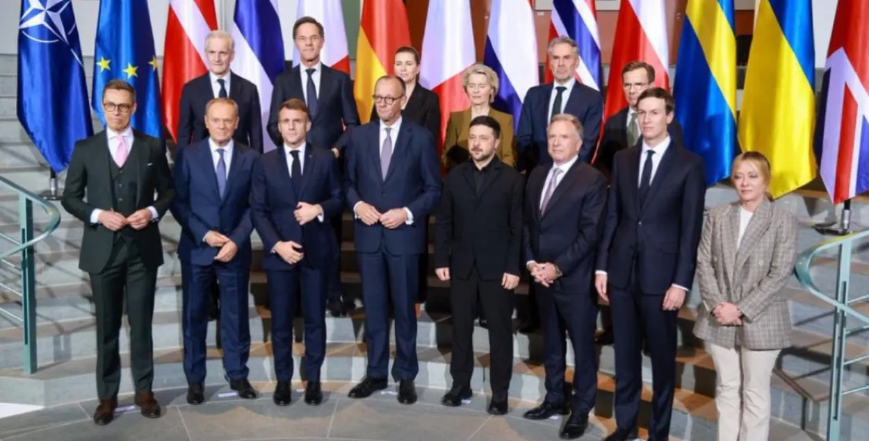 Уладзімір Зяленскі, лідары краін ЕС і прадстаўнікі ЗША
