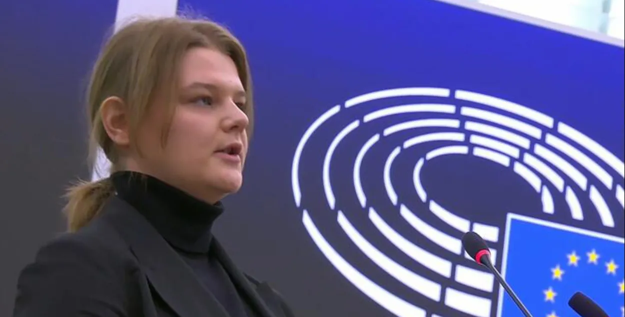 Яна Пачобут у Еўрапарламенце
