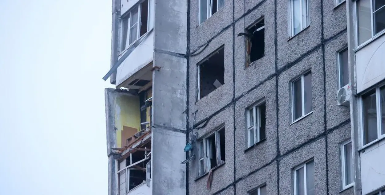 Панэлька ў Гомелі, што пацярпела ад выбуху газу
