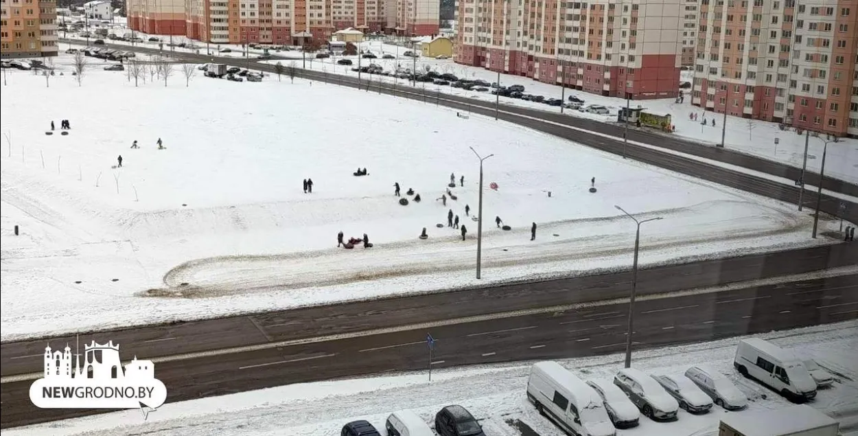 Снежная горка ў Гродне
