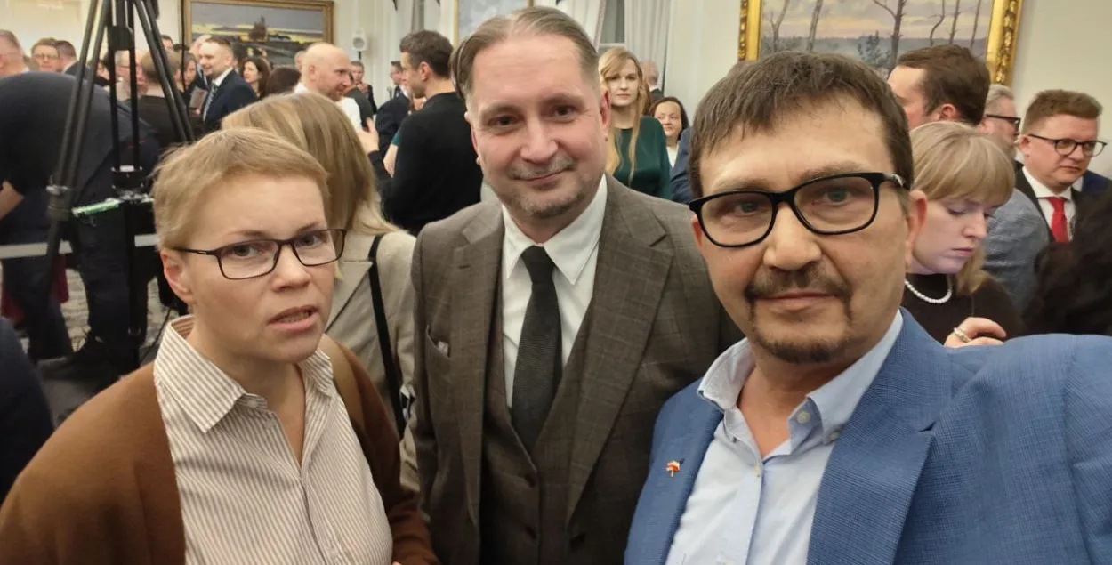 Змитер Лукашук в компании Марины Золотовой и Сергея Чалого
