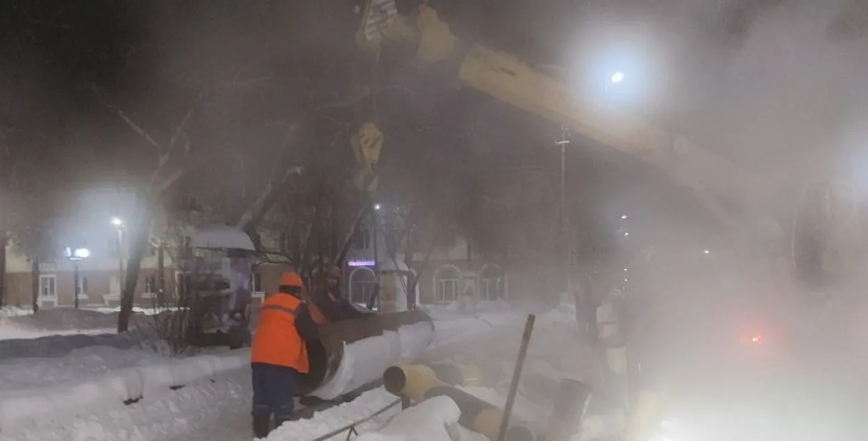 Авария на тепловых сетях в Витебске
