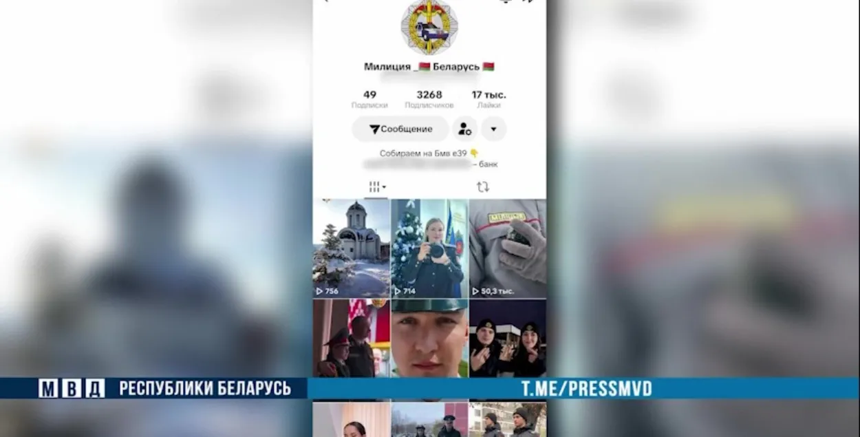 Так выглядаў фэйкавы акаўнт
