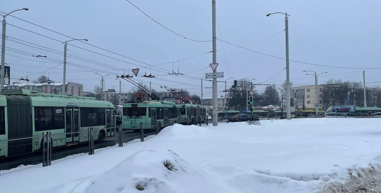 У Мінску спыніліся тралейбусы
