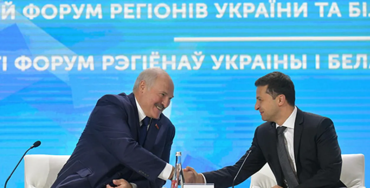 Так Лукашэнка і Зяленскі сустракаліся ў 2019 годзе
