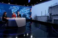 Студыя "Белсата" падчас марафону "Нам не ўсё роўна!"