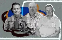 Тарас Ратушны, бацька выведніка 93 АМБр "Халодны Яр" Рамана Ратушнага, Рыгор Капусцінскі, бацька Васіля-Якава Капусцінскага і Васіль Бенчак, бацька грамадскага актывіста Віталя Бенчака / hromadske.ua
