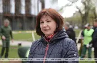 Наталля Качанава на суботніку / БЕЛТА
