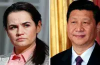 Святлана Ціханоўская і Сі Цзіньпін / калаж Еўрарадыё
