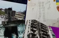 Дзіцячы малюнак пра падзеі ва Украіне / калаж Улада Рубанава, Еўрарадыё