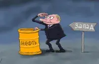 Уладзімір Пуцін і нафта / Карыкатура dw.com
