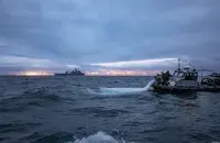 Амерыканцы збіраюць часткі збітага кітайскага дырыжабля / https://twitter.com/USFleetForces
