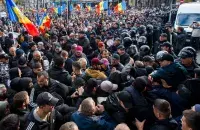 Акцыя пратэсту ў Кішынёве 23 кастрычніка /&nbsp;EPA-EFE

