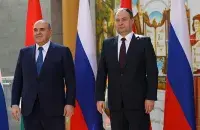 Михаил Мишустин и Роман Головченко / БЕЛТА
