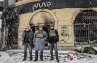 Дзмітрый Шчыгельскі, Зянон Пазняк, Павел Усаў у Бахмуце / t.me/belwarriors
