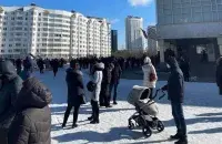 Беларусы выйшлі на пратэст супраць вайны, Мінск, 27 лютага 2022 года / Фота праваабаронцаў