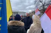 У Варшаве праходзіць акцыя беларуска-украінскай салідарнасці / Еўрарадыё
