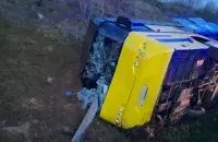 Аўтобус Мінск — Вільня&nbsp; трапіў у аварыю пад Валожынам
