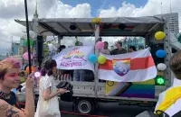 Беларусы на прайдзе ў Варшаве
