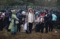 Мігранты на беларускай мяжы

