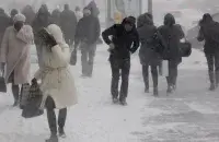 Моцны вецер са снегам у Беларусі
