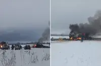 На месцы падзення верталёта
