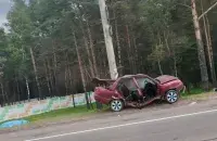 На МКАД загінуў 19-гадовы вадзіцель — ён урэзаўся ў слуп
