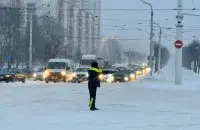 Один из проспектов Минска зимой
