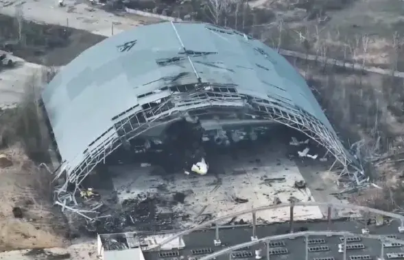 Гостомель 31 марта 2022-го / Скриншот из&nbsp;видео