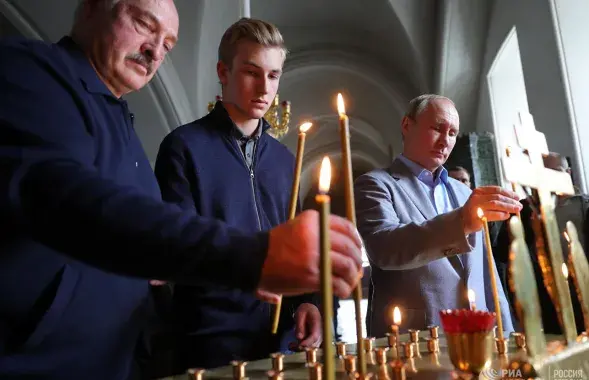 Александр и Николай Лукашенко, Владимир Путин / ria.ru