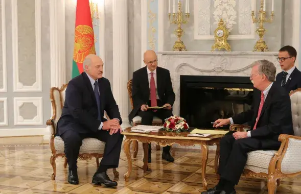Alyaksandr Lukashenka and John Bolton / Reuters​