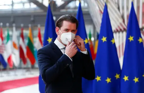 Канцлер Австрии Себастьян Курц на саммите в Брюсселе в мае 2021-го / Reuters​