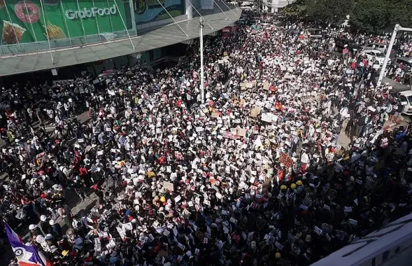 Пратэсты ў М&#39;янме ў 2021 годзе /&nbsp;VOA Burmese