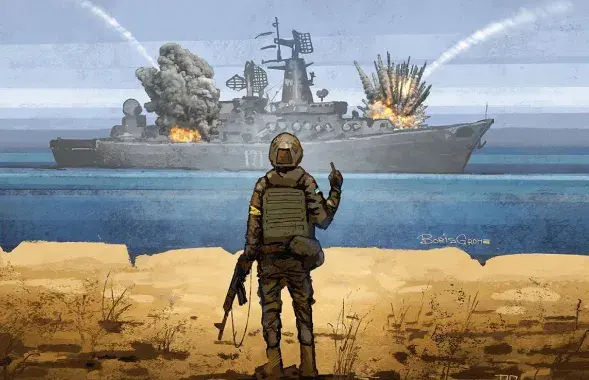 Подбит крейсер "Москва" / Коллаж liga.net