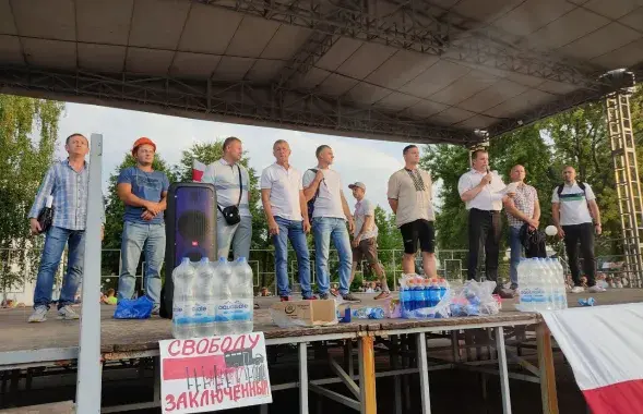 Стачком &quot;Беларуськалия&quot; в августе 2020-го. Анатолий Бокун третий справа / Из архива Еврорадио
