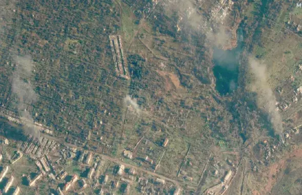 Разбураны Салядар у пачатку студзеня 2023-га / Maxar
