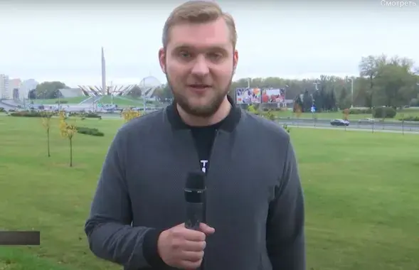 Потерпевший Григорий Азаренок на марше 11 октября 2020 года / ctv.by
