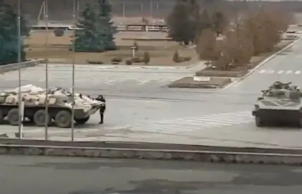 Российские военные на территории ЧАЭС / кадр видео