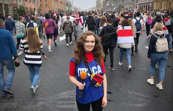 Katsiaryna Andreyeva at work in fall 2020/photo from social feeds