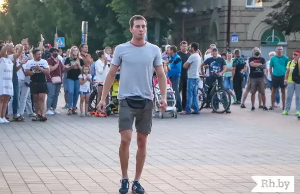 Вадим Гурман во время августовской акции протеста в Молодечно / rh.by