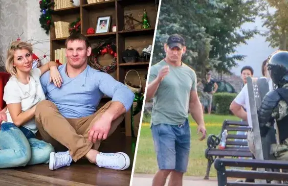 Алексей Кудин с женой Татьяной и во время протестов