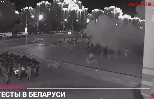 Разгон пратэстоўцаў ля Стэлы ў Мінску / скрыншот відэа​