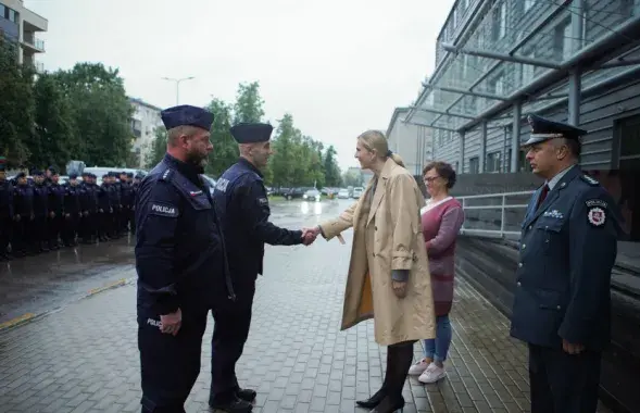 Кіраўнік МУС Літвы Агне Білатайтэ вітае польскіх калег​ /&nbsp;vrm.lrv.lt